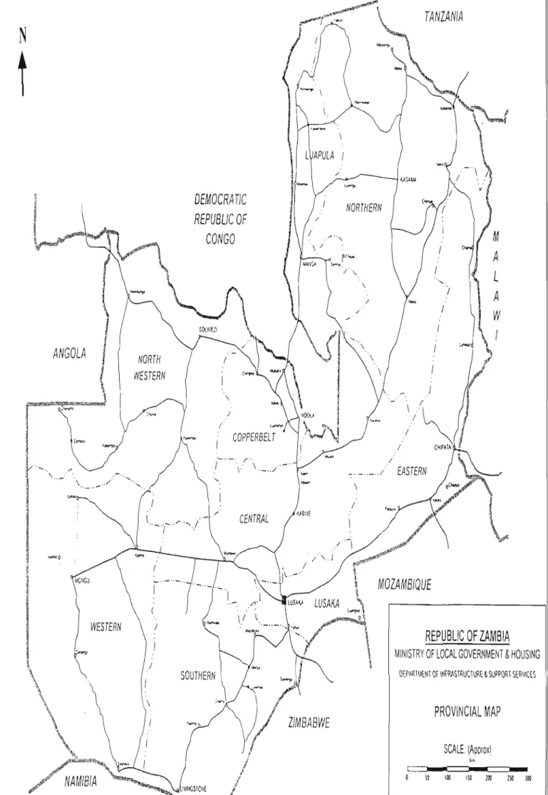 Figure 3.1  Map ofZamhia 