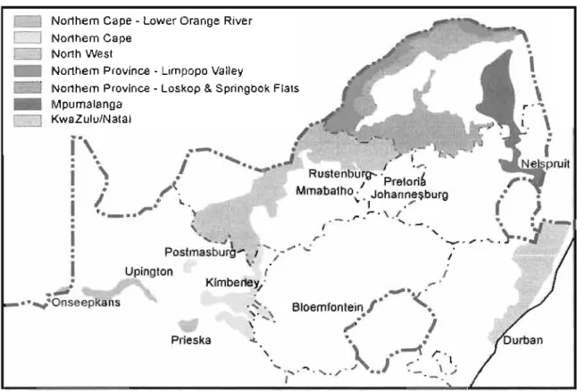 FIGURE 4:  PRESENT DAY COTTON GROWING AREAS 