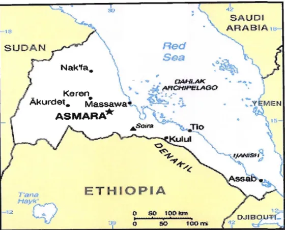 Figure 3.1 Map ofEritrea 