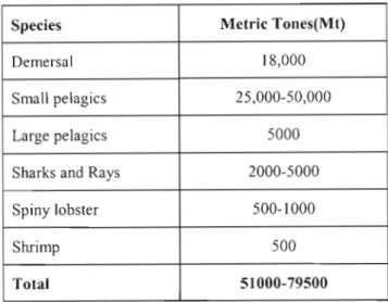 Figure 3.4 Total Fish Catch from 1992-2002 