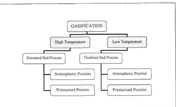 Figure 2 - 7: Classification of Gasification Process
