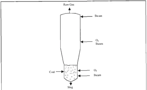 Figure 2 - 9: Simple Sketch of Fluidised Bed Reactor [Winkler Process) (Corn ills, 1987)