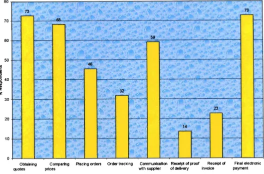 Fig 4.4 - Current uses of the Internet by Lysine customers