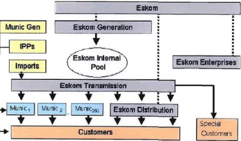 Figure  4.1:  Existing  Structure  of  the  South  African  Electricity  Supply  Industry 