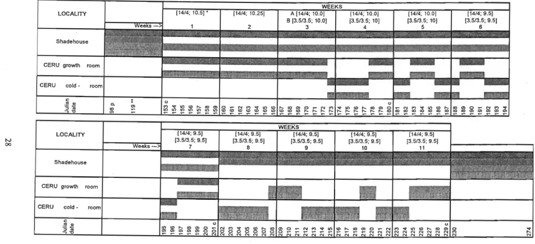 Figure 2.3. Schedule for Experiment 2.
