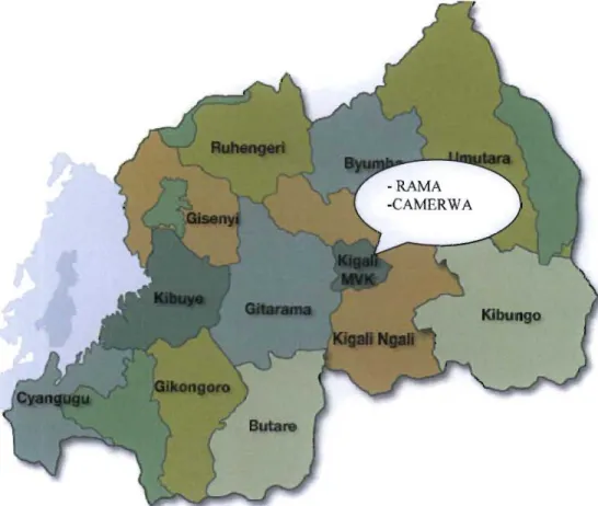 Figure 2:  Map of Rwanda 