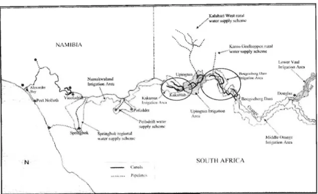Figure 4.1: Map of the Lower Orange River.