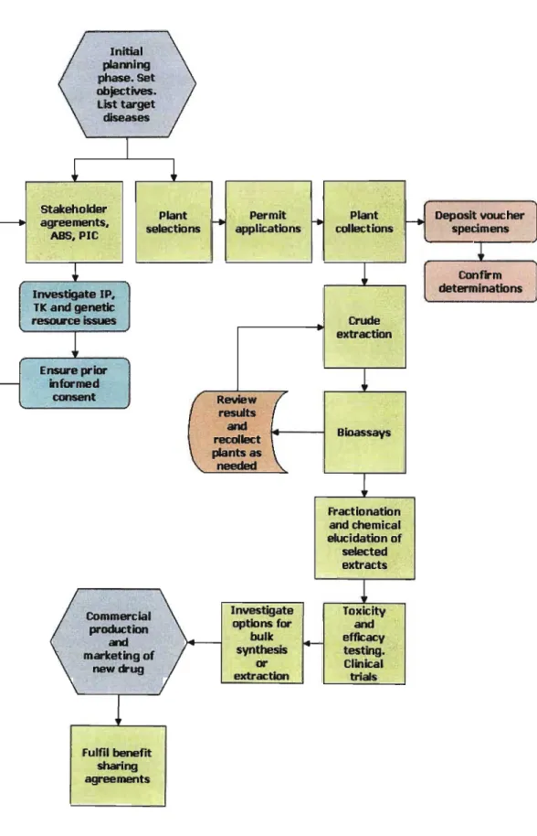 Figure 1.1 Overview of the bioprospecting process (adapted from George and Van Staden, 2000)