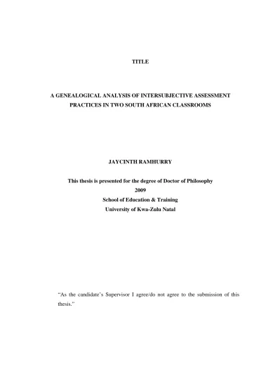 A genealogical analysis of intersubjective assessment practices in two ...