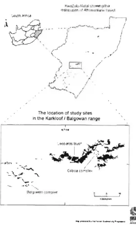 Figure 1. Location of study sites in Kwazulu-Natal.
