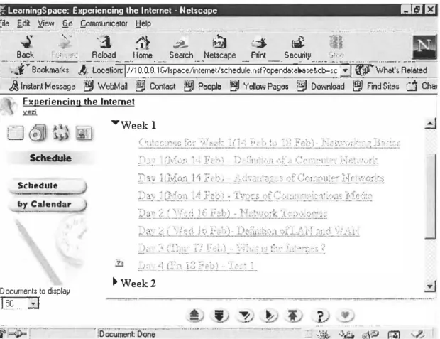 Figure 7: The schedule web page 