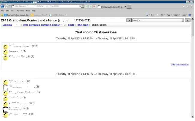 Figure 5.3 Chat room (Retrieved from learning site) 