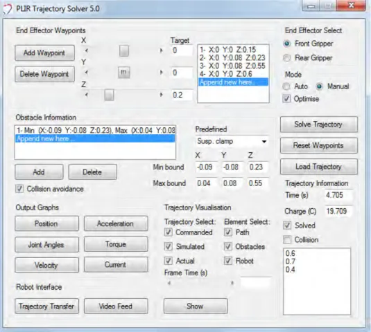 Figure 5.1: Graphical user interface of the PLIR Trajectory Solver application.