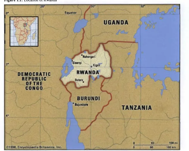 Figure 1.1: Location ofRwanda O·