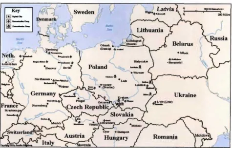 Figure 3.1: Concentration and Deaths camps in Central Europe in 1939.