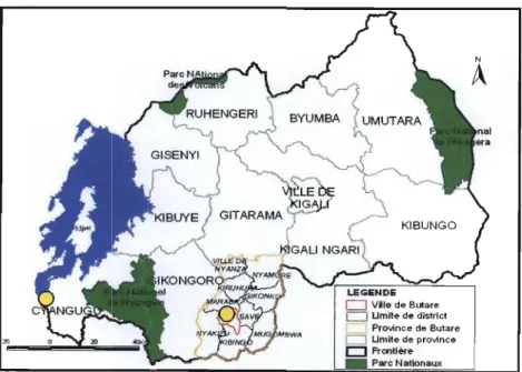 Figure 4.1: Location ofButare Town