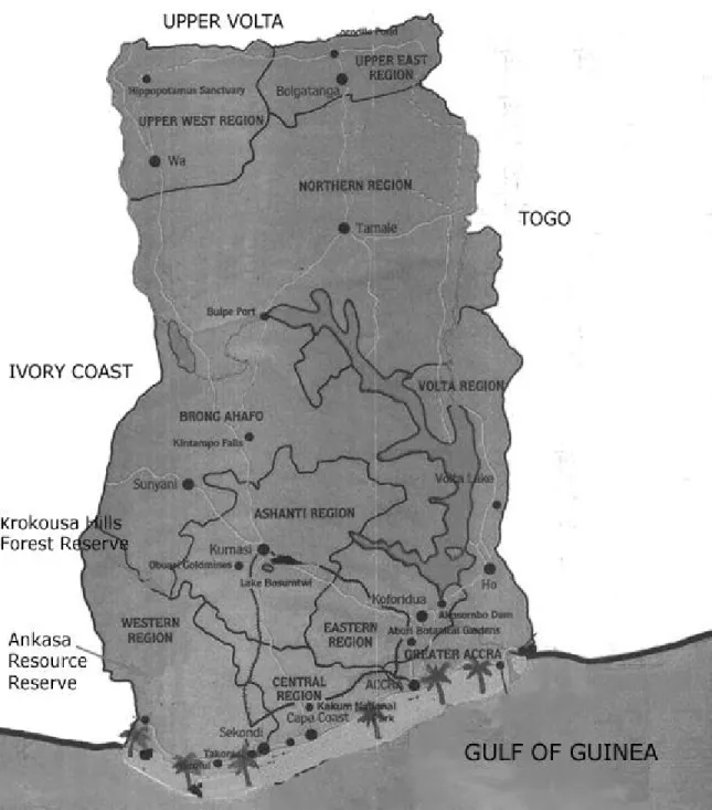 Figure 5.1: The ten regions of Ghana  