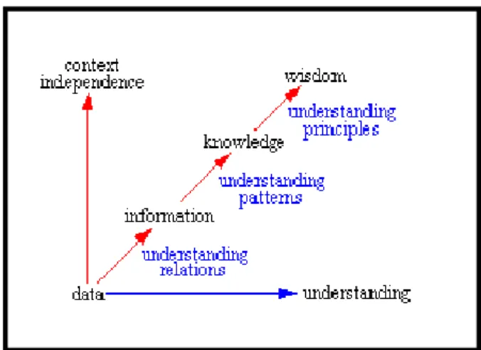 Fig 2.1 Paradigm from data to wisdom (Bellinger, 2004, online, para 5) 