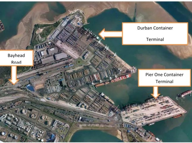 Figure 2.9: Layout of the container terminals in the Port of Durban 