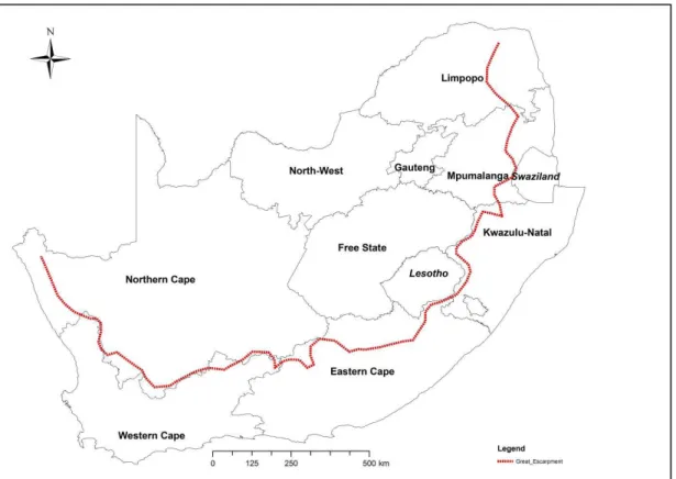 Figure 2.3.  The  Great  Escarpment,  southern  Africa  (representative)   (Source:  UKZN,  SAEES).