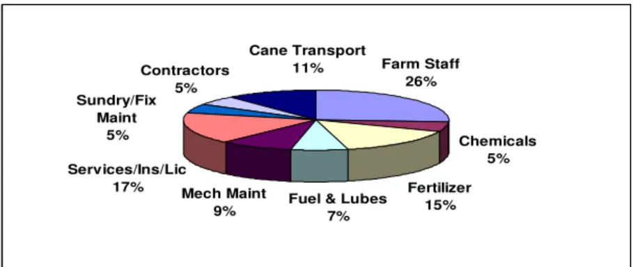 Figure 1.1 South African sugarcane production costs (Meyer, 2005) 