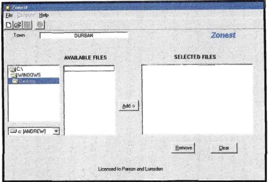 Figure 4.3: The ZONEST interface