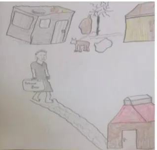 Figure 2: Zipho walking barefoot to school 