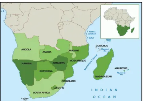 FIGURE 1. MAP OF SOUTHERN AFRICA 