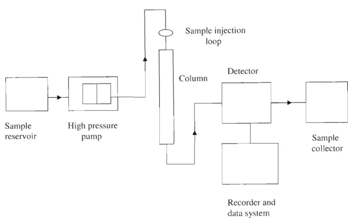 Figure 3.1: The diagram of an HPLC system (Wilson and Walker, 1994)