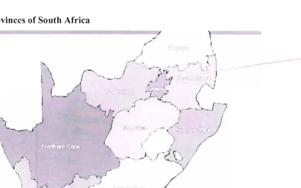 Fig 1: Provinces of South Africa