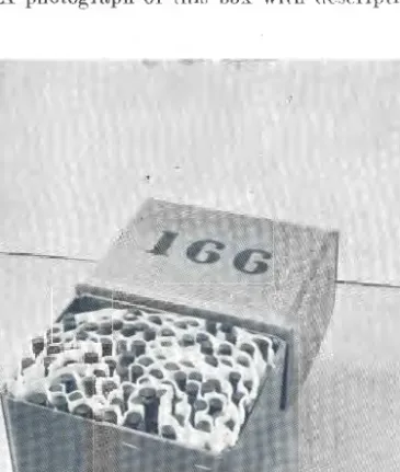 Fig.  3.- 0ne  unit  showing  munl>ere d  cardboard  co n- n-tai  ncr  made  n p  of ten  aprons  ea('h  holding  ten  tubes