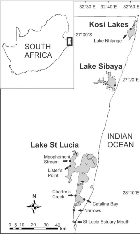 Figure 1. Locations of in situ experiments and sites from which gastropods were  81 