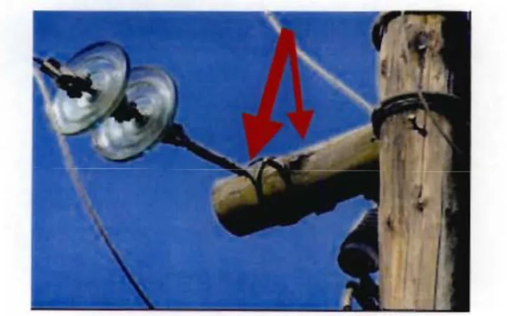 Figure 2 - 4: Application of binding wire to strain off conductor.