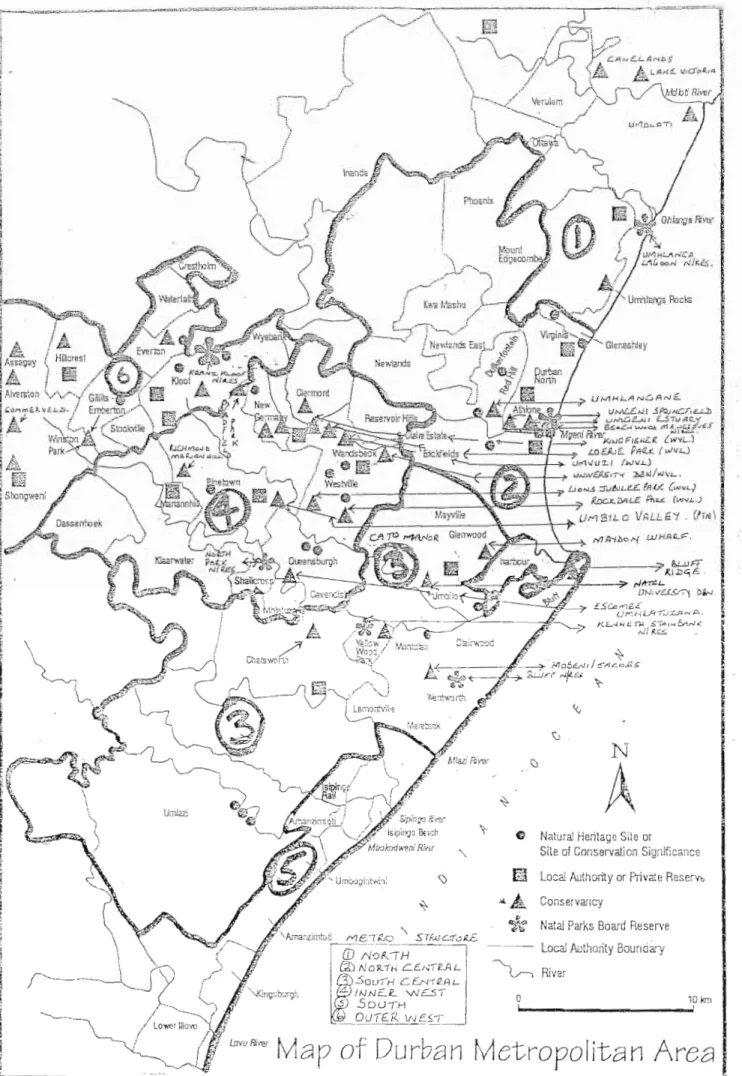 Figure 2-1 - Map of Durban Metropolitan Area (DMA) - source unknown