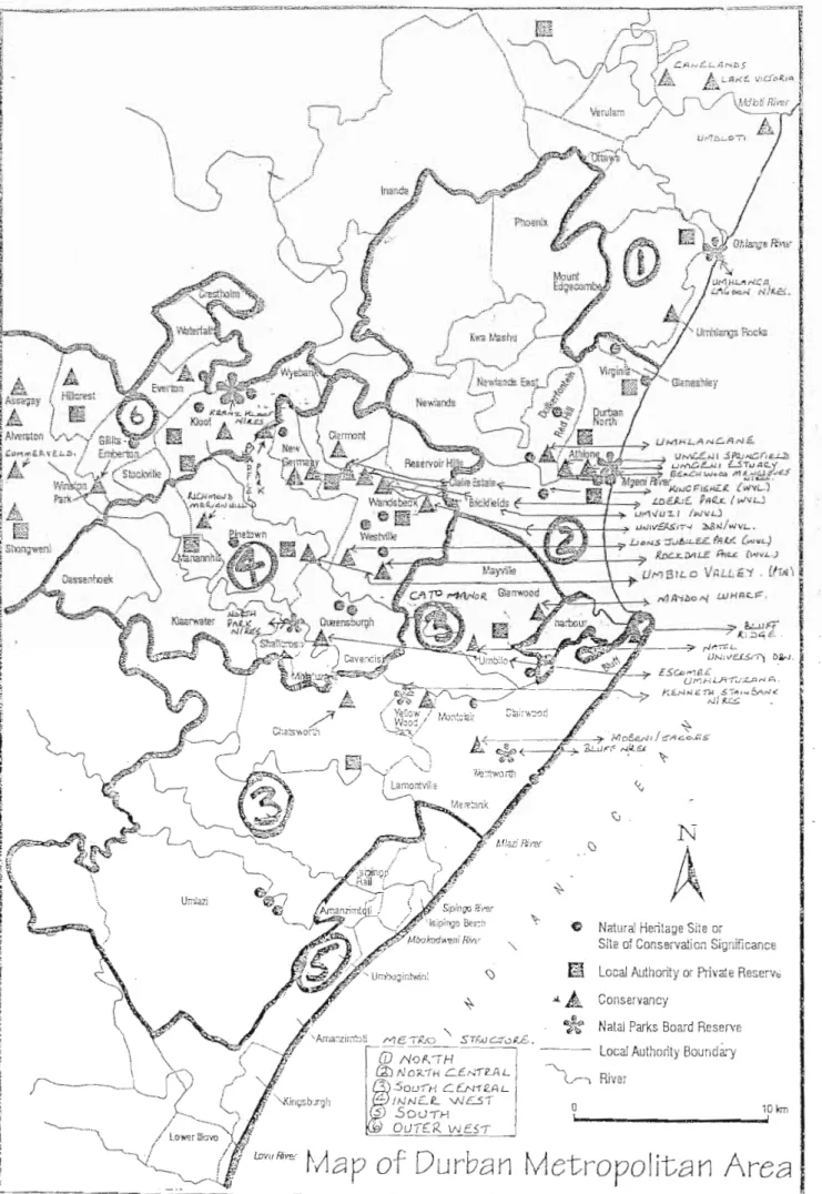 Figure 2-1 - Map of Durban Metropolitan Area (DMA) - source unknown