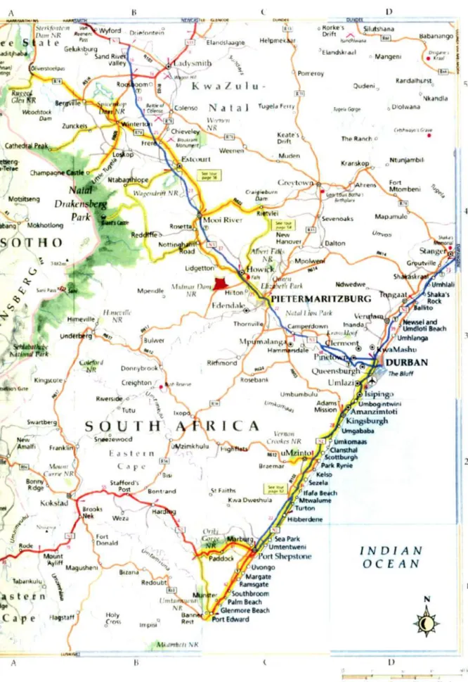 Figure 1.1: Map of KwaZulu-Natal 