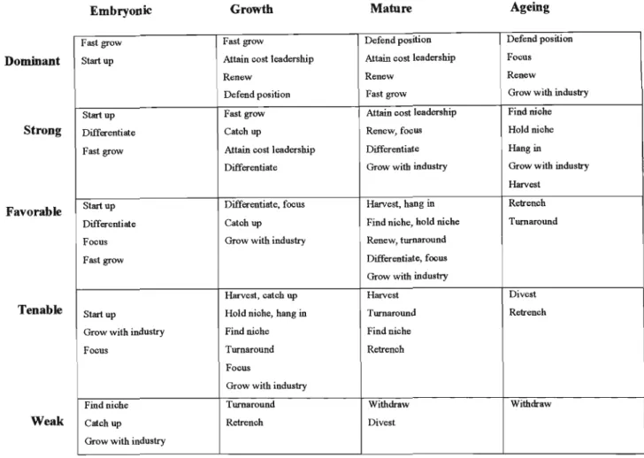 Figure 2.5 - Stages of Industry maturity (Ambrosini, 1998).