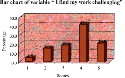Figure 4.1.1.1a Bar chart of variable" I find my work challenging"