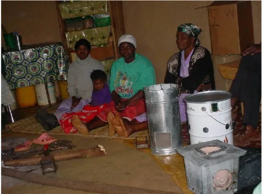 Figure 4.8 Participants and stoves during focus group discussions 