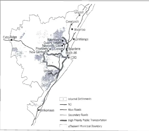 Figure l:Urban development in the eThekwini municipal area (Durban)