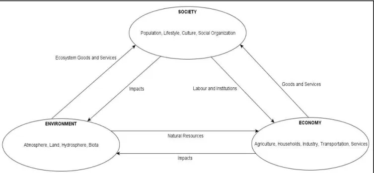 Figure 2.2     Causal chains highlighting socio-economic causes of environmental and water  pollution (Novotny, 2003)