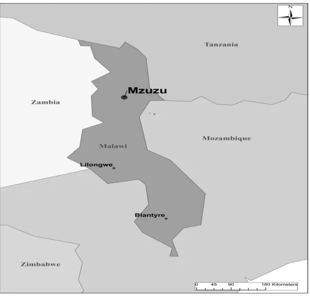 Figure 4.4:  Locality Map of Mzuzu, Malawi 