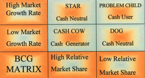Figure 2.1. BCG Matrix: Growth Share Market Matrix