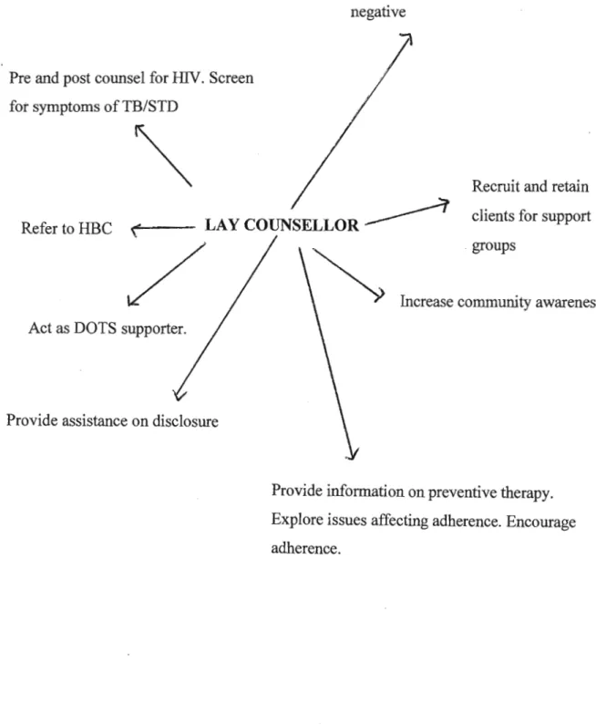 Figure 5. Representation of the expanded role of lay counsellors in UGU South Pilot Site