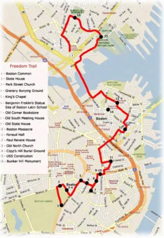 Figure 2.16:  Map of the Boston  Freedom Trail 