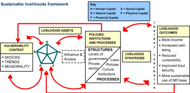 Figure 4: The sustainable livelihood framework (Source adapted from DFID, 1999) 
