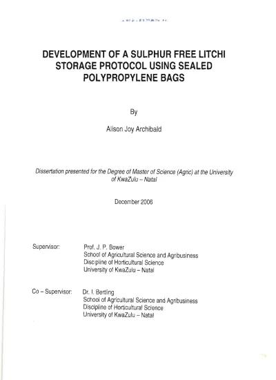 Development of a sulphur free litchi storage protocol using sealed ...