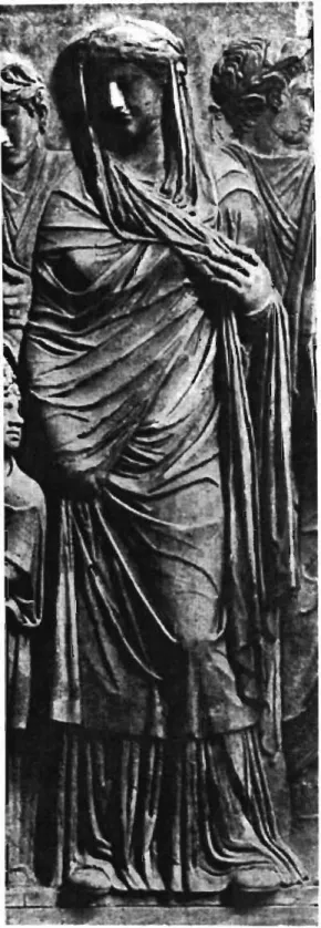 Figure 9C: Livia on Ara Pacis, South Frieze, 13-9 BCE (Kleiner 1992: Detail of Figure 75) 