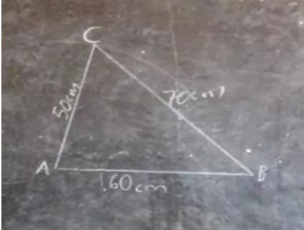 Figure 5.5 Triangle constructed by Milton as demonstration 