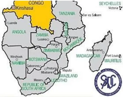 Figure 1.2: The Southern African Development Community (SADC) (Van de Bosch, 2016) 